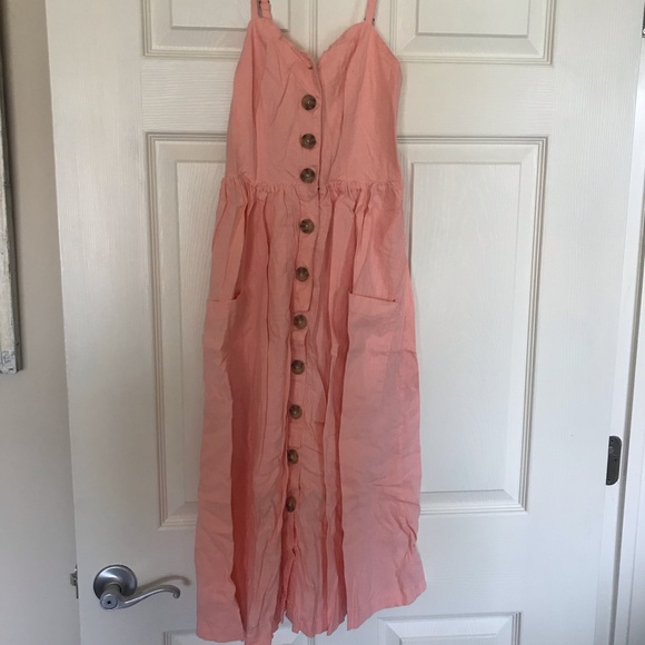 Urban Outfitters Dresses & Skirts - Urban outfitters Pink button up summer dress Urban Outfitters Dresses & Skirts - Urban outfitters Pink button up summer dress